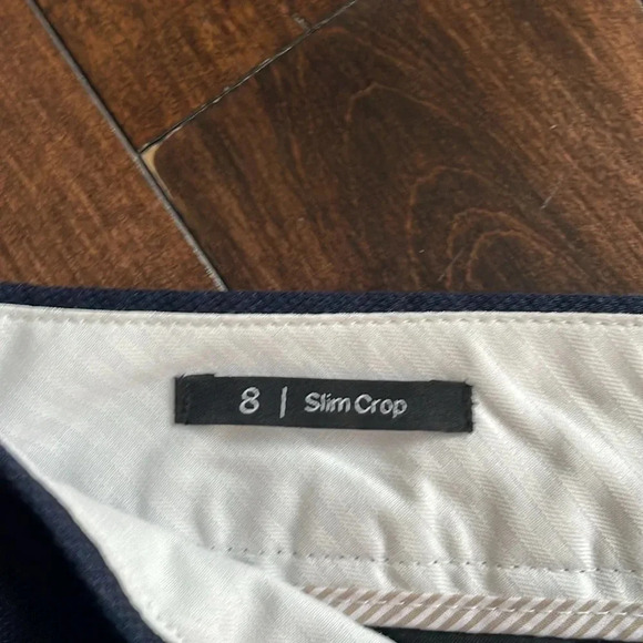 Talbots Cotton Pique Rick--Rack Slim Crop trousers Navy Women’s Size 8 Classic - Picture 6 of 15